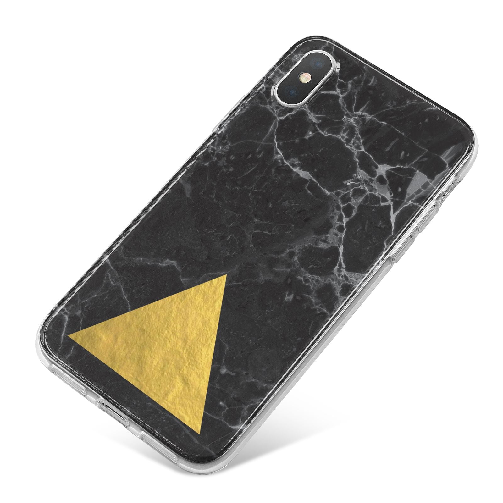 Marble Black Gold Foil iPhone X Bumper Case on Silver iPhone