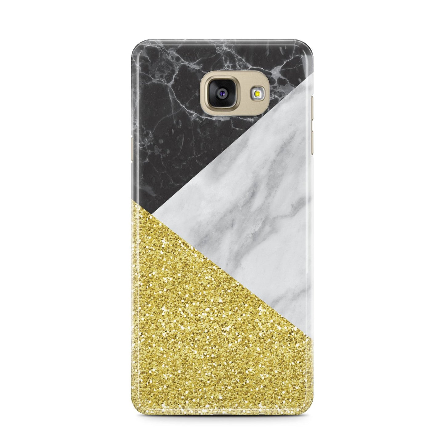 Marble Black Gold Samsung Galaxy A7 2016 Case on gold phone