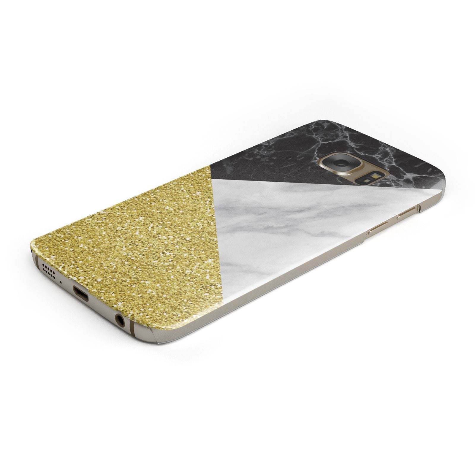 Marble Black Gold Samsung Galaxy Case Bottom Cutout