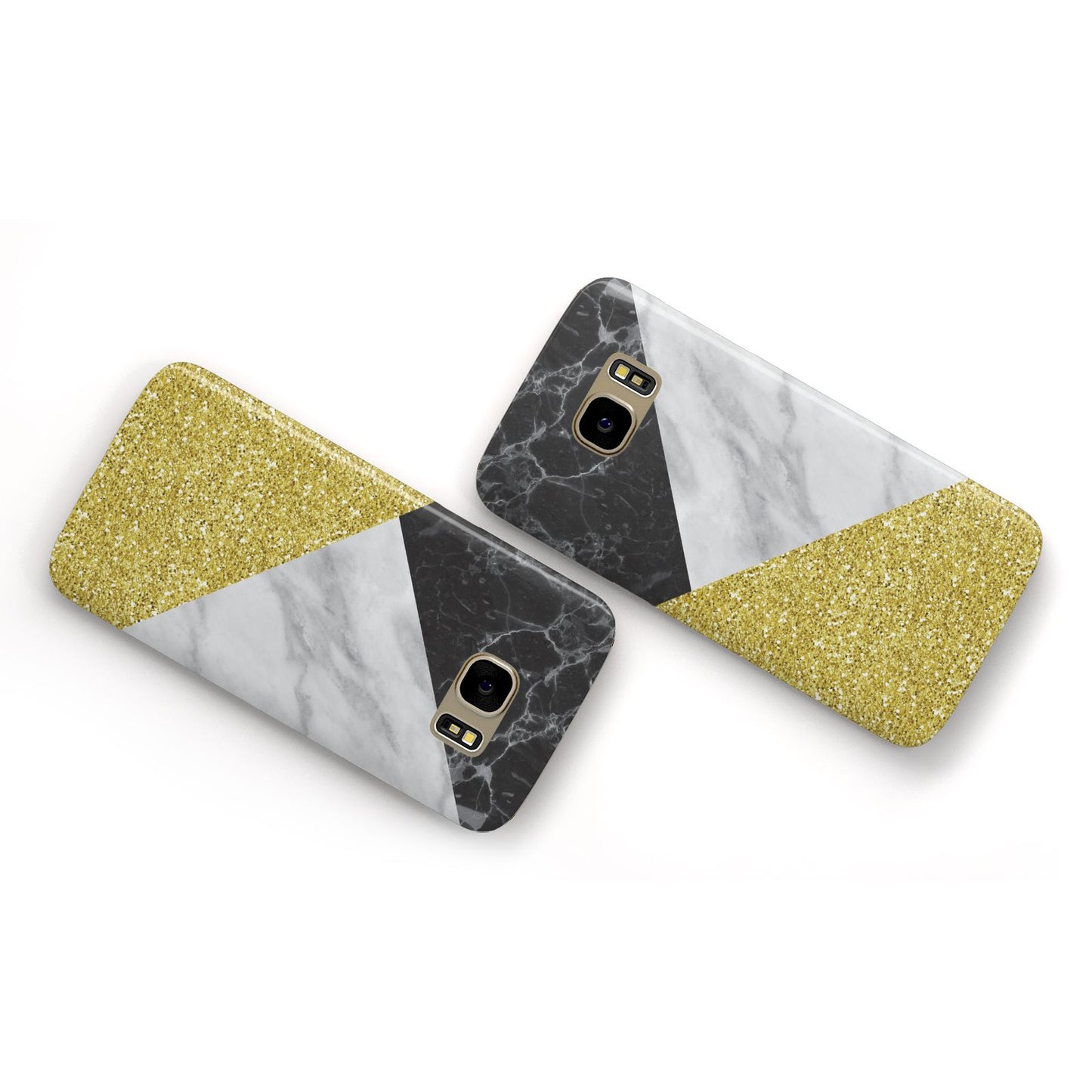 Marble Black Gold Samsung Galaxy Case Flat Overview