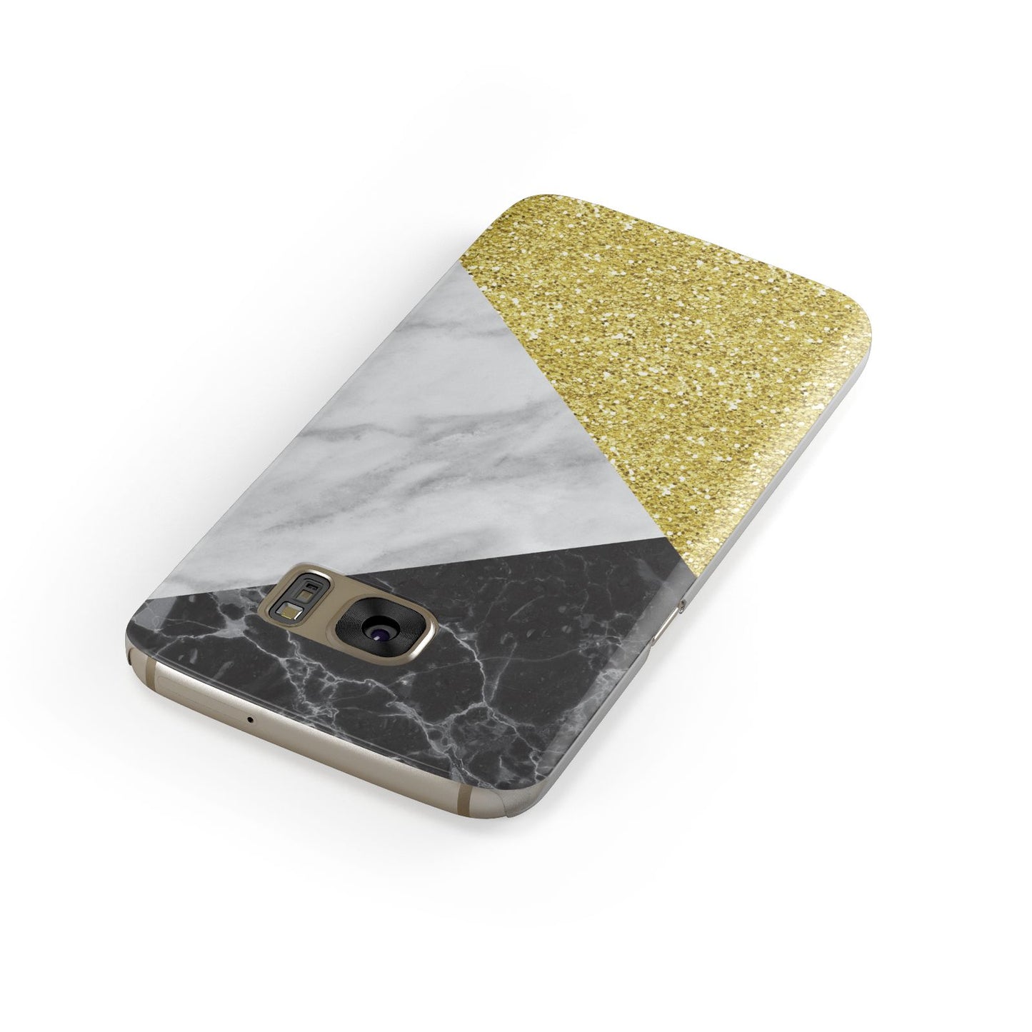 Marble Black Gold Samsung Galaxy Case Front Close Up