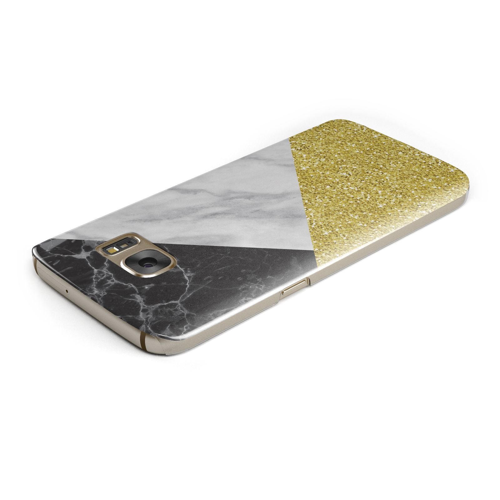 Marble Black Gold Samsung Galaxy Case Top Cutout