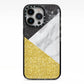 Marble Black Gold iPhone 13 Pro Black Impact Case on Silver phone