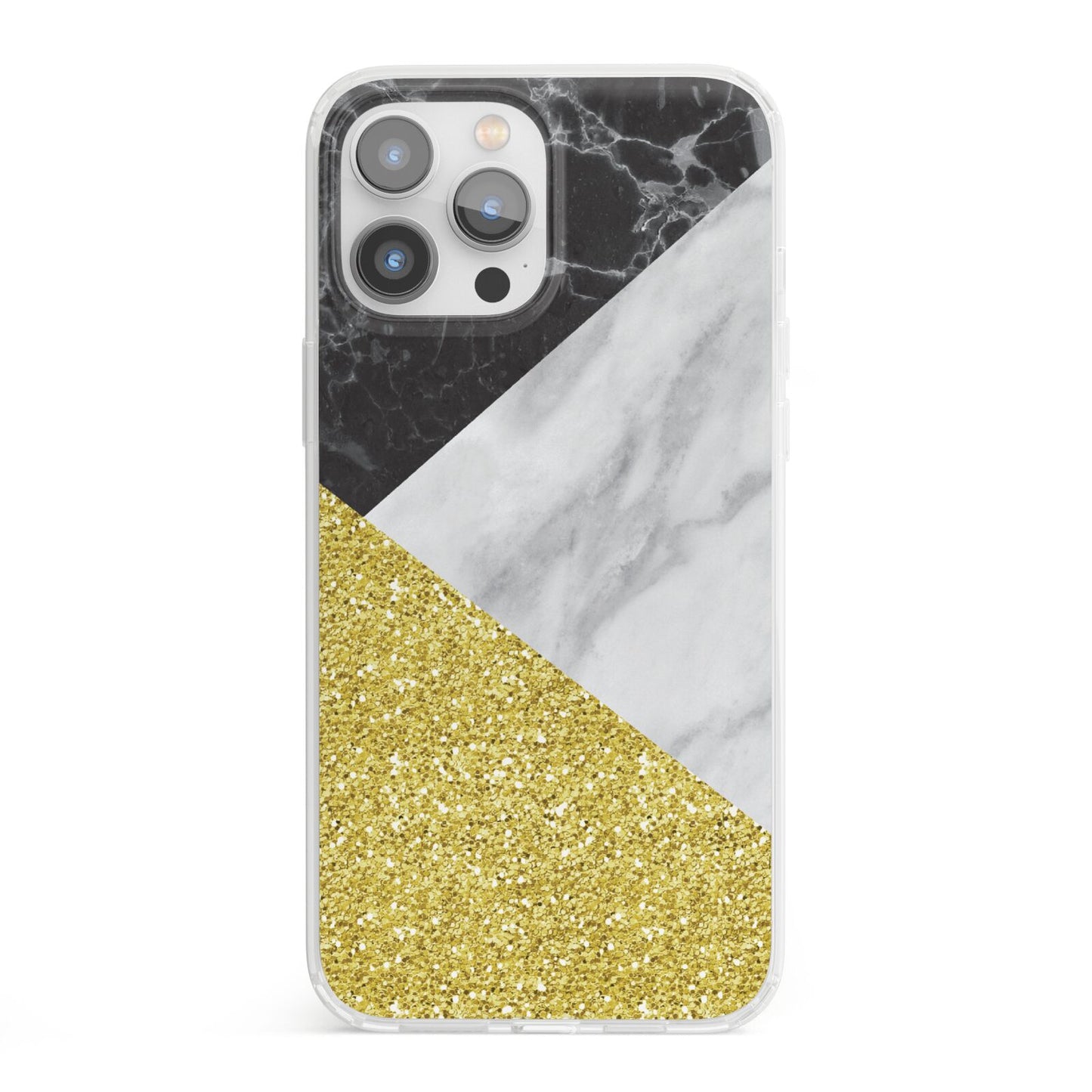 Marble Black Gold iPhone 13 Pro Max Clear Bumper Case