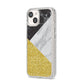 Marble Black Gold iPhone 14 Glitter Tough Case Starlight Angled Image