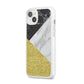 Marble Black Gold iPhone 14 Plus Clear Tough Case Starlight Angled Image