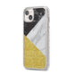 Marble Black Gold iPhone 14 Plus Glitter Tough Case Starlight Angled Image
