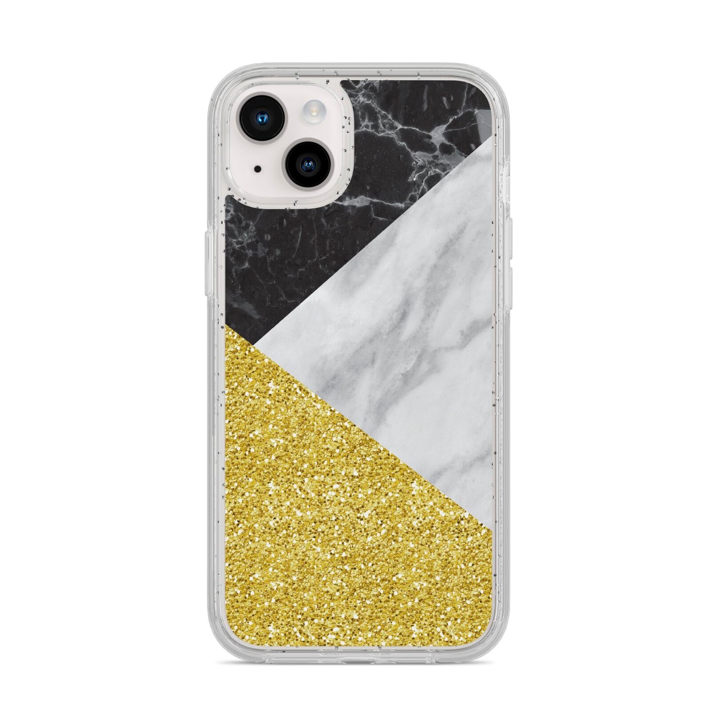 Marble Black Gold iPhone 14 Plus Glitter Tough Case Starlight