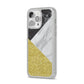 Marble Black Gold iPhone 14 Pro Max Clear Tough Case Silver Angled Image