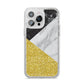 Marble Black Gold iPhone 14 Pro Max Glitter Tough Case Silver