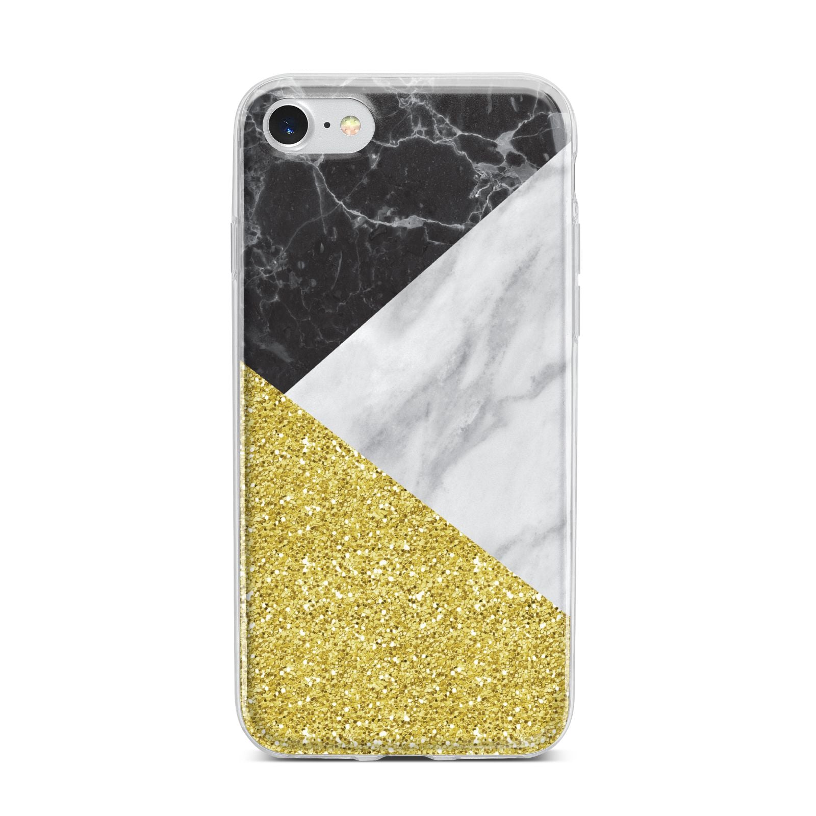 Marble Black Gold iPhone 7 Bumper Case on Silver iPhone