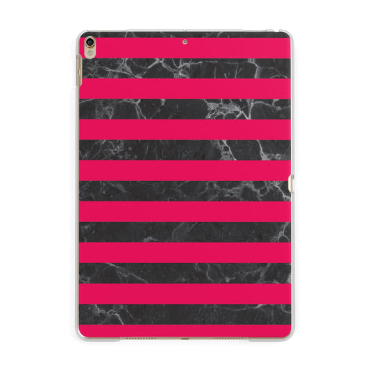 Marble Black Hot Pink Apple iPad Gold Case