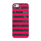 Marble Black Hot Pink Apple iPhone 5 Case