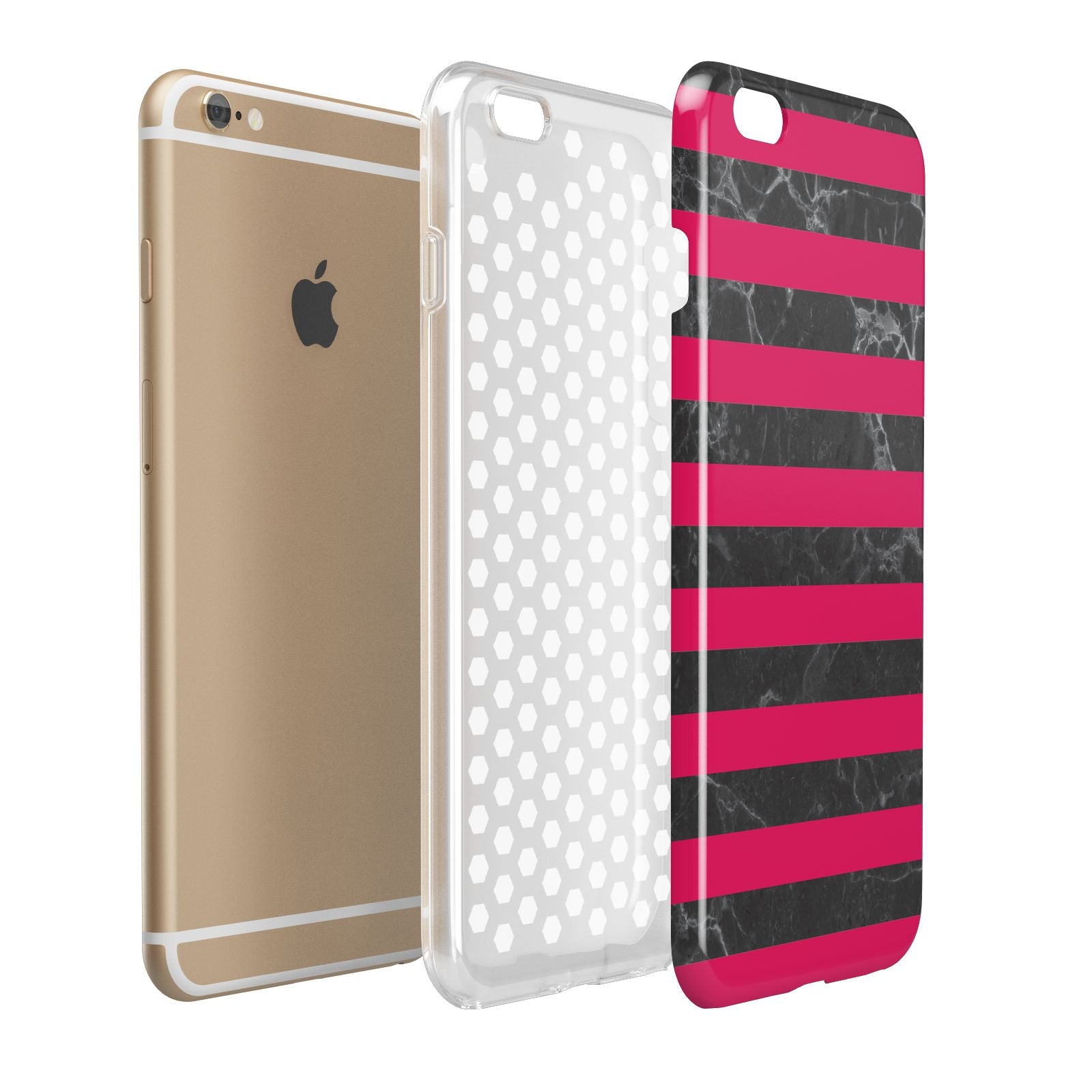 Marble Black Hot Pink Apple iPhone 6 Plus 3D Tough Case