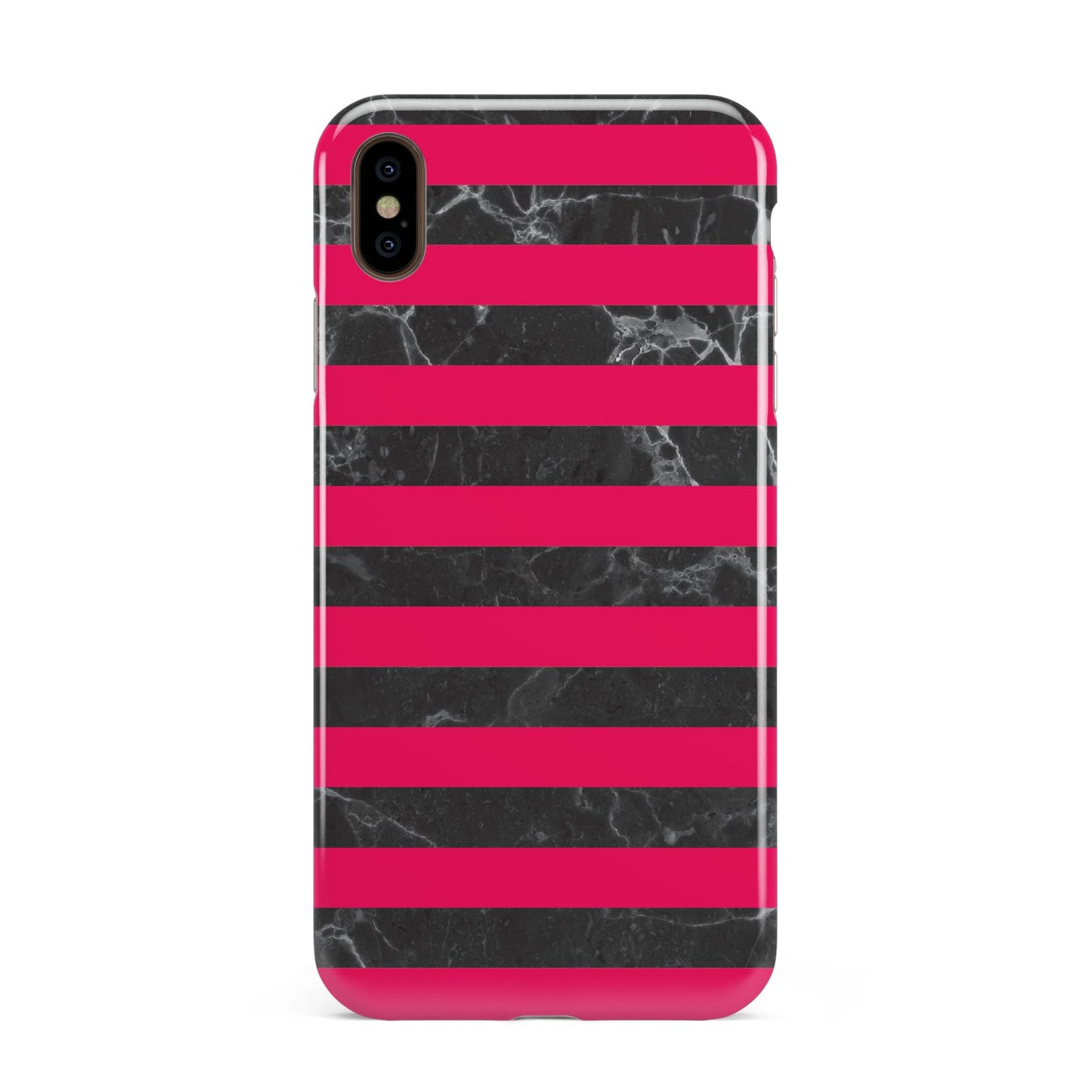 Marble Black Hot Pink Apple iPhone Xs Max 3D Tough Case