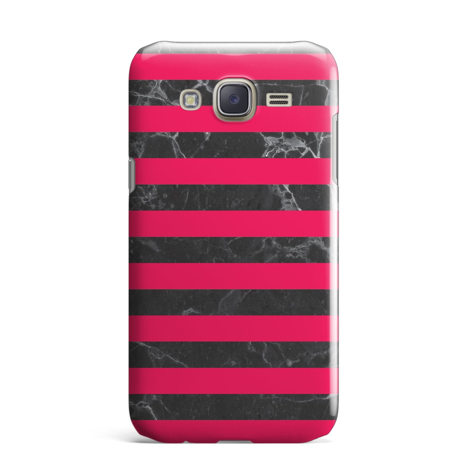 Marble Black Hot Pink Samsung Galaxy J7 Case