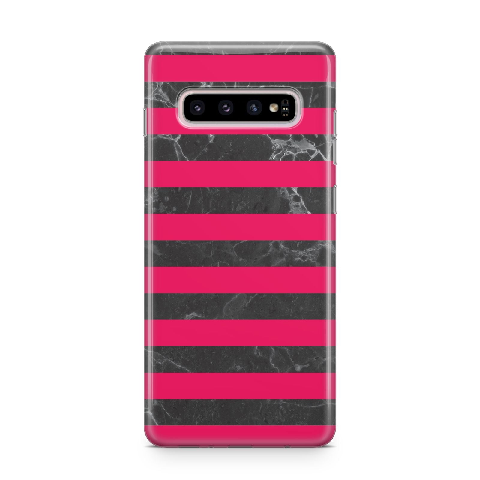 Marble Black Hot Pink Samsung Galaxy S10 Plus Case