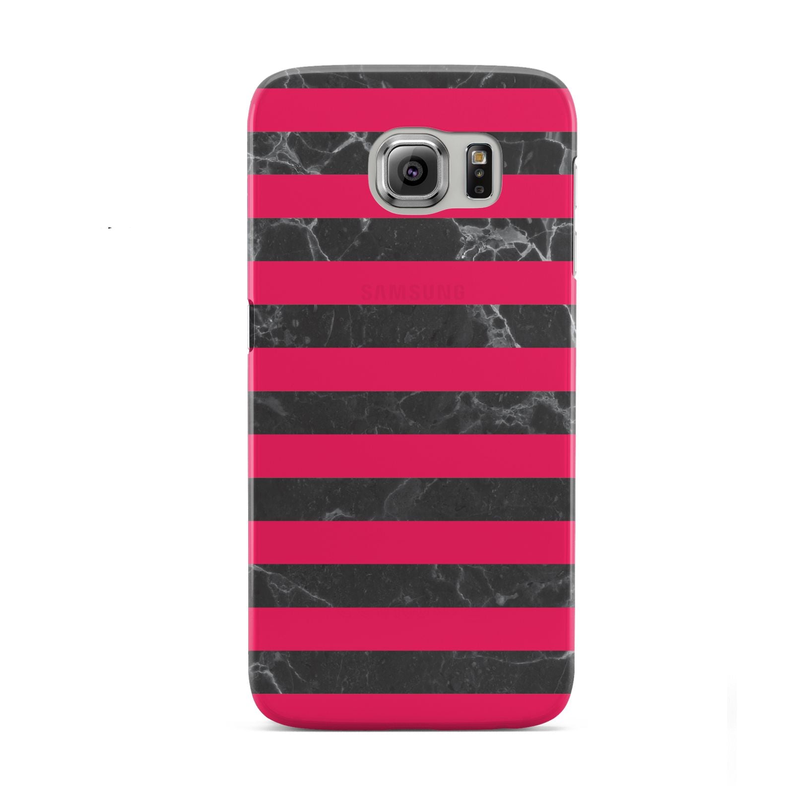 Marble Black Hot Pink Samsung Galaxy S6 Case