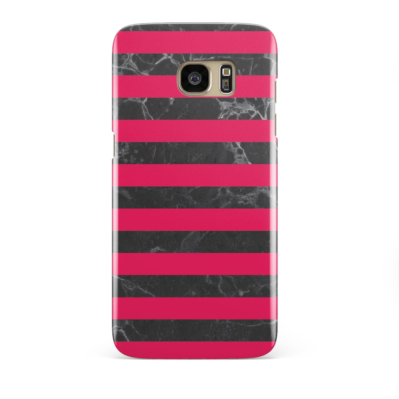 Marble Black Hot Pink Samsung Galaxy S7 Edge Case