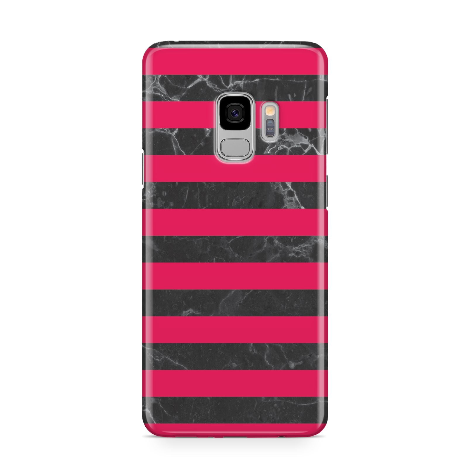 Marble Black Hot Pink Samsung Galaxy S9 Case