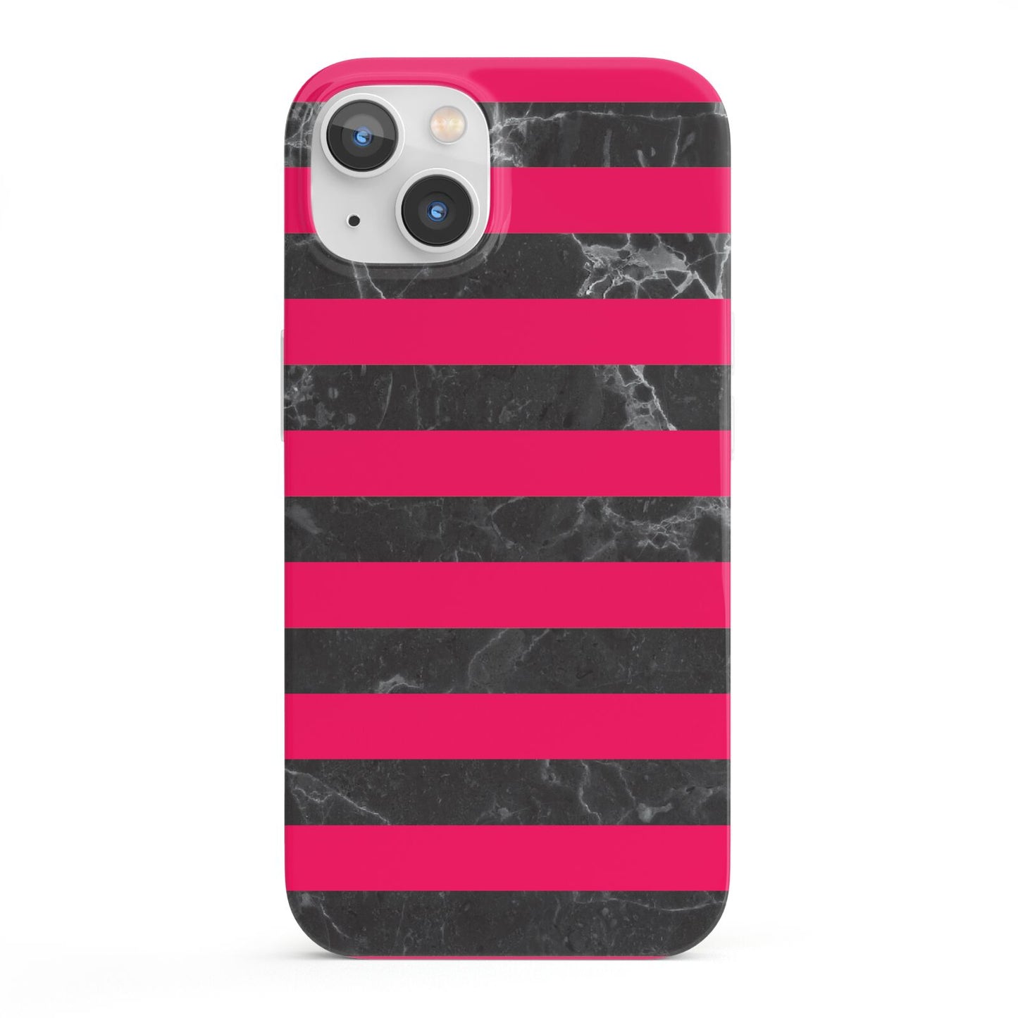 Marble Black Hot Pink iPhone 13 Full Wrap 3D Snap Case