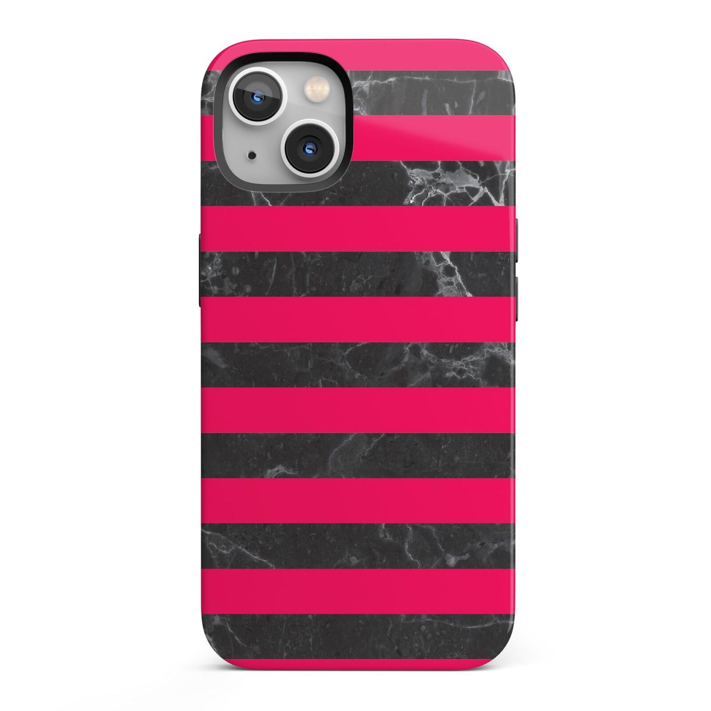 Marble Black Hot Pink iPhone 13 Full Wrap 3D Tough Case