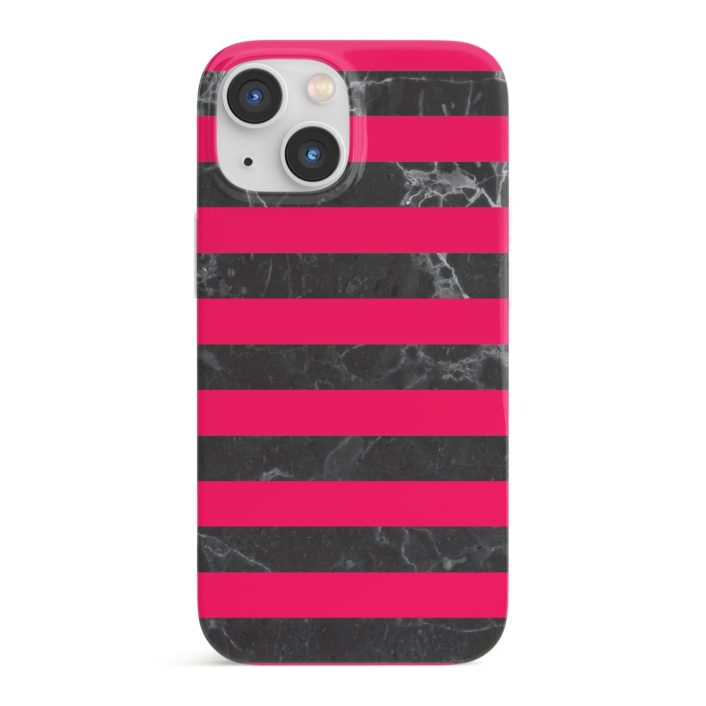 Marble Black Hot Pink iPhone 13 Mini Full Wrap 3D Snap Case