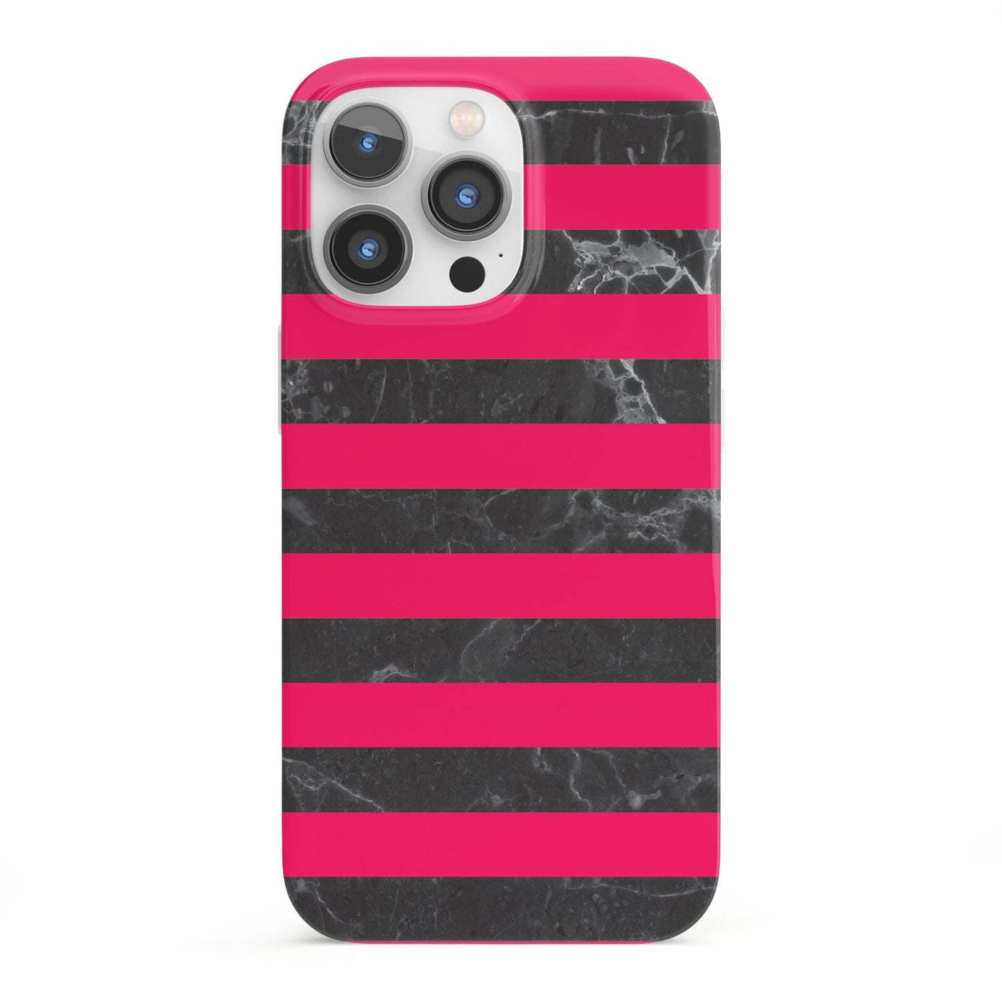 Marble Black Hot Pink iPhone 13 Pro Full Wrap 3D Snap Case