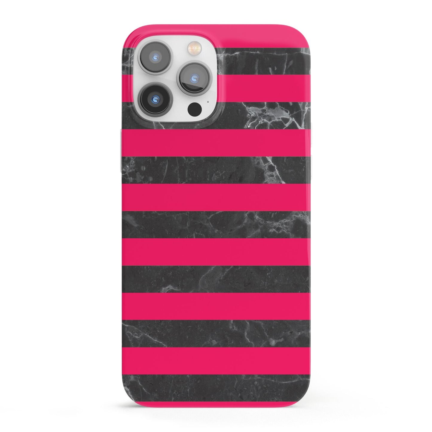 Marble Black Hot Pink iPhone 13 Pro Max Full Wrap 3D Snap Case