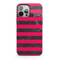 Marble Black Hot Pink iPhone 13 Pro Max Full Wrap 3D Tough Case