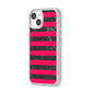 Marble Black Hot Pink iPhone 14 Glitter Tough Case Starlight Angled Image