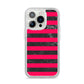 Marble Black Hot Pink iPhone 14 Pro Glitter Tough Case Silver