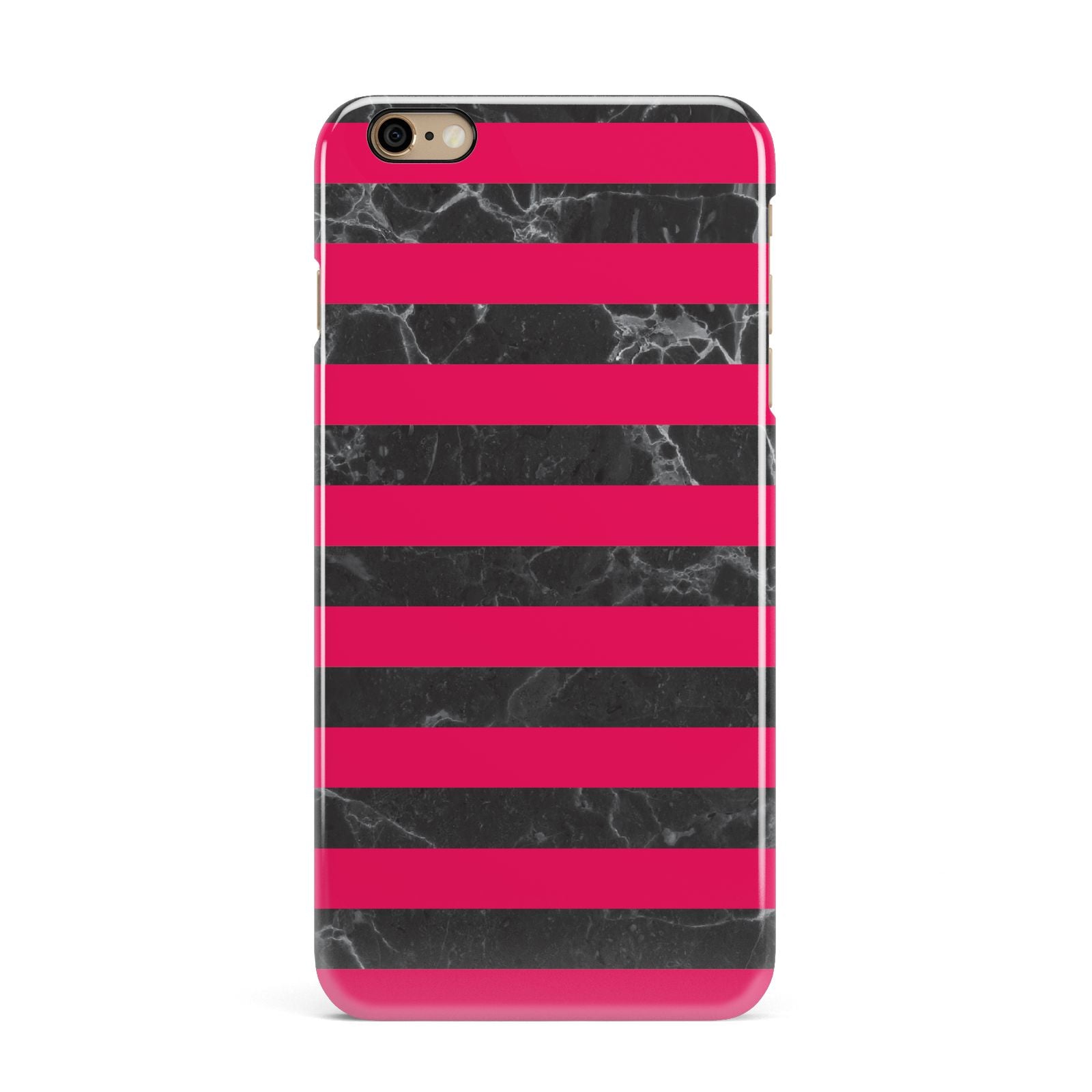 Marble Black Hot Pink iPhone 6 Plus 3D Snap Case on Gold Phone