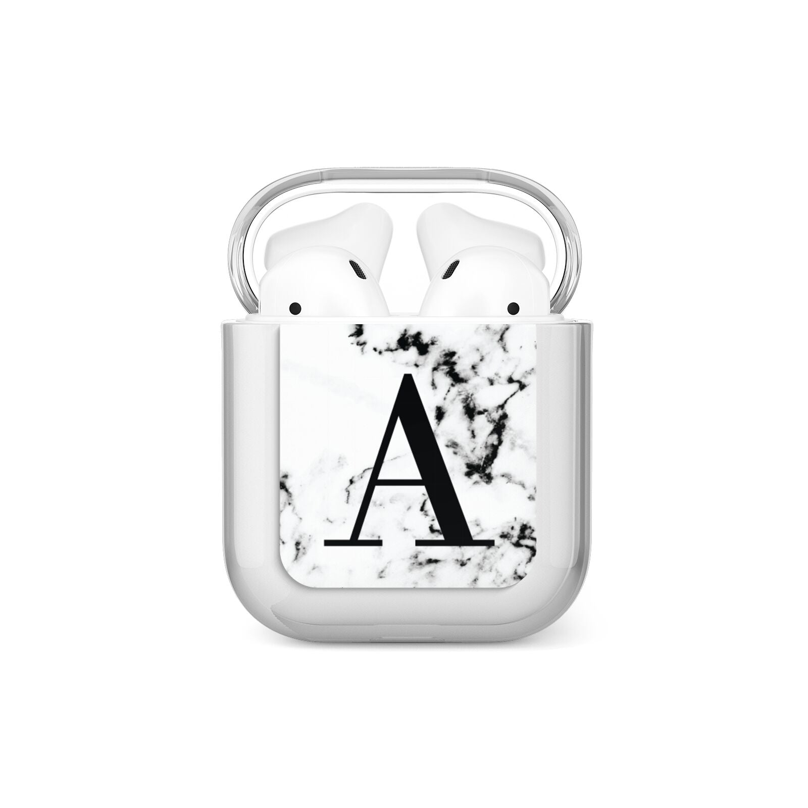 Marble Black Initial Personalised AirPods Case