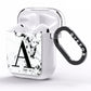 Marble Black Initial Personalised AirPods Clear Case Side Image