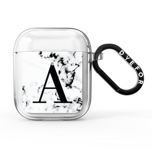 Marble Black Initial Personalised AirPods Case