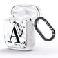 Marble Black Initial Personalised AirPods Glitter Case Side Image