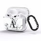 Marble Black Initial Personalised AirPods Pro Clear Case Side Image