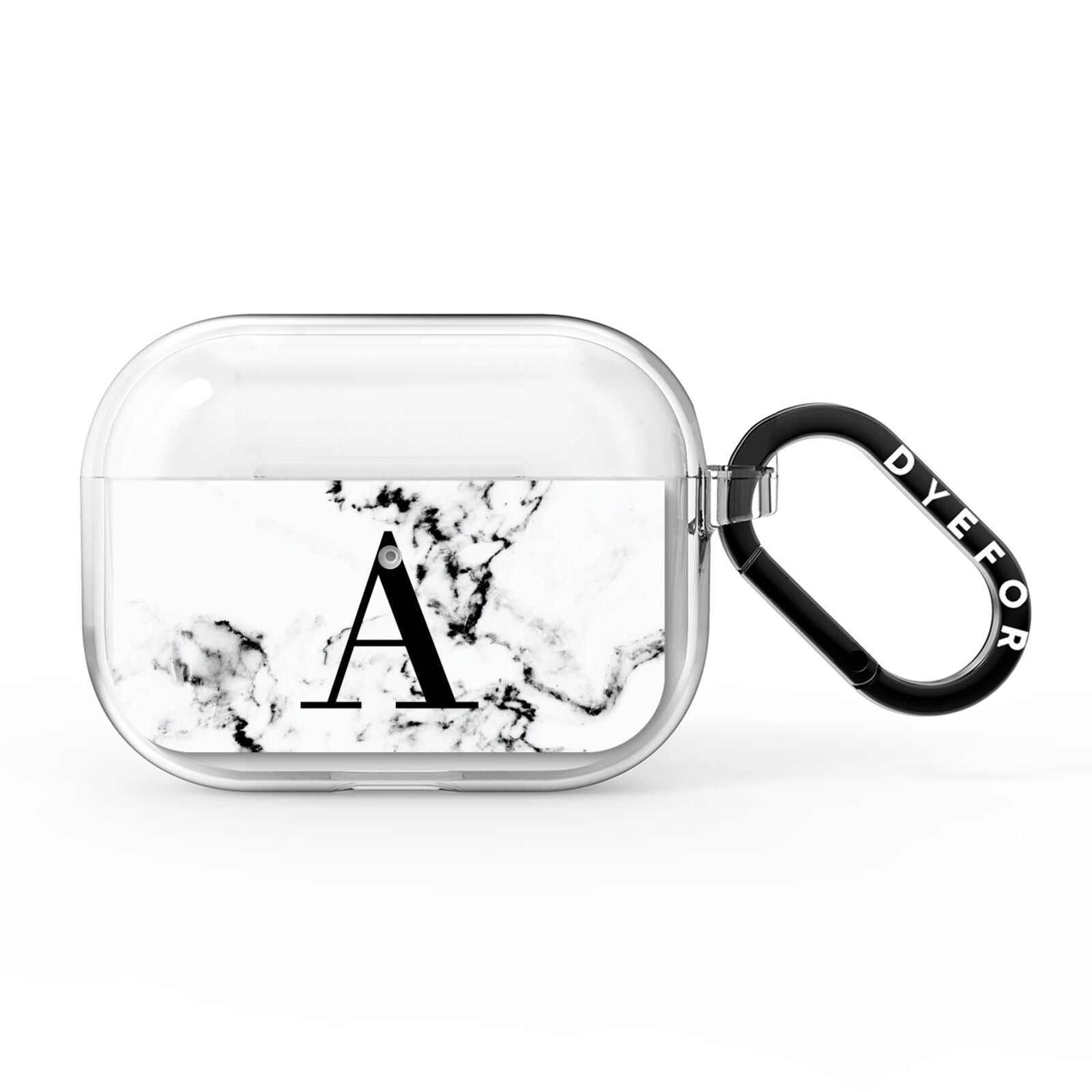 Marble Black Initial Personalised AirPods Pro Clear Case