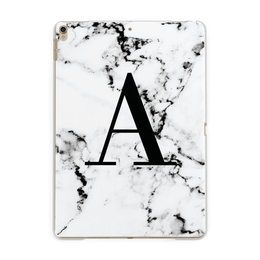 Marble Black Initial Personalised Apple iPad Gold Case