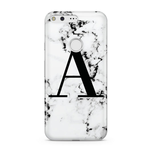 Marble Black Initial Personalised Google Pixel Case