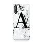 Marble Black Initial Personalised Huawei Enjoy 10s Phone Case