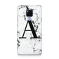 Marble Black Initial Personalised Huawei Mate 20X Phone Case