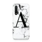 Marble Black Initial Personalised Huawei Nova 6 Phone Case
