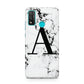 Marble Black Initial Personalised Huawei P Smart 2020