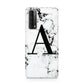 Marble Black Initial Personalised Huawei P Smart 2021