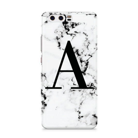 Marble Black Initial Personalised Huawei P10 Phone Case