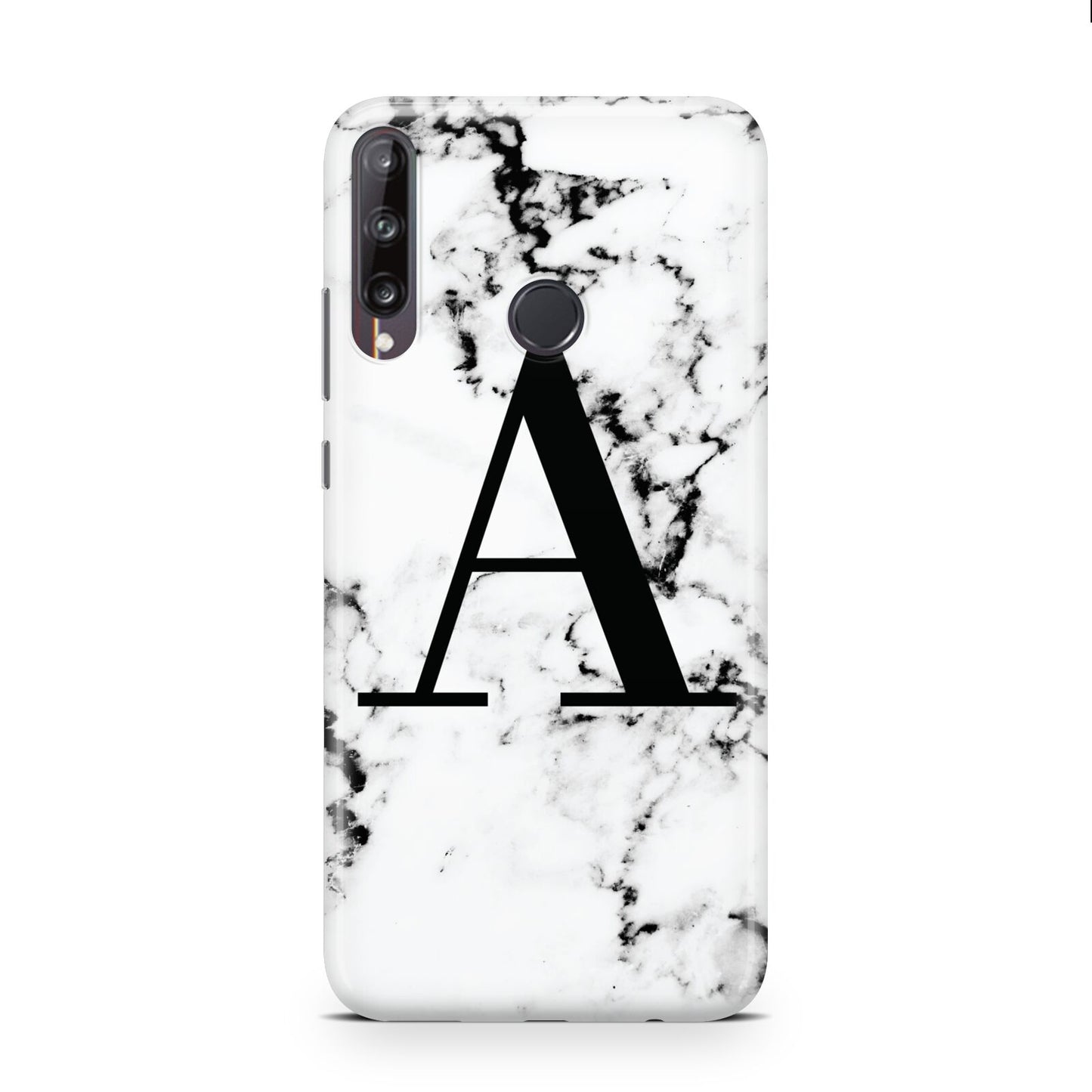 Marble Black Initial Personalised Huawei P40 Lite E Phone Case