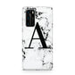 Marble Black Initial Personalised Huawei P40 Phone Case