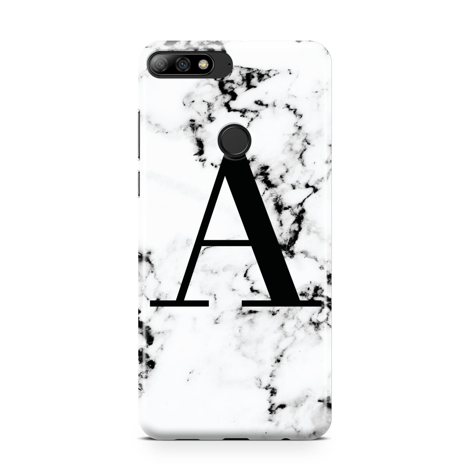 Marble Black Initial Personalised Huawei Y7 2018